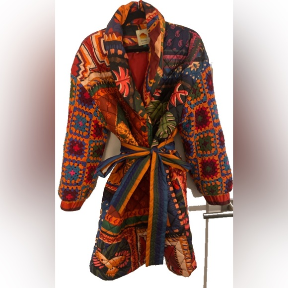 Patchwork tapestry crochet puffer jacket - Picture 7 of 7